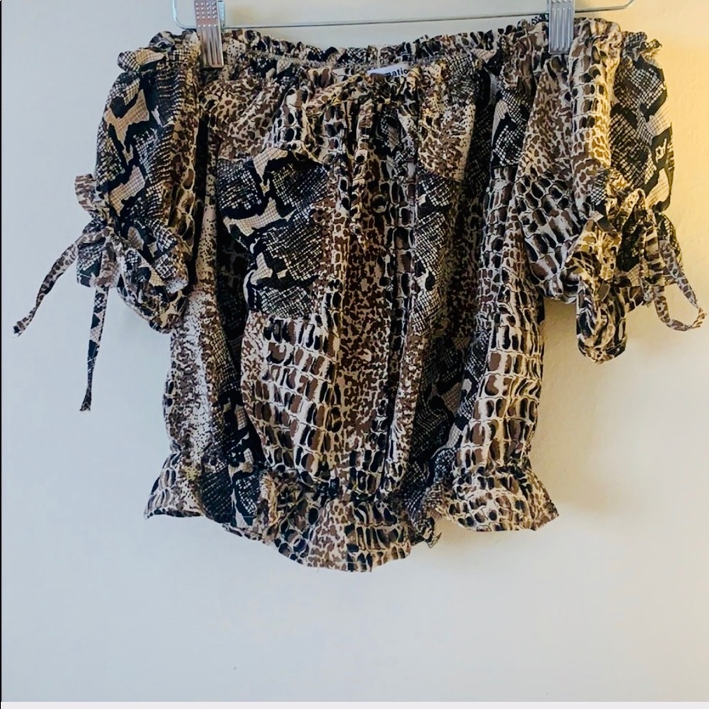 Reformation Vintage Snake Print Top